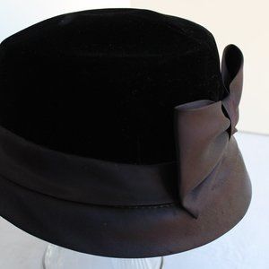 Vintage Black Cloche with Black Ribbon